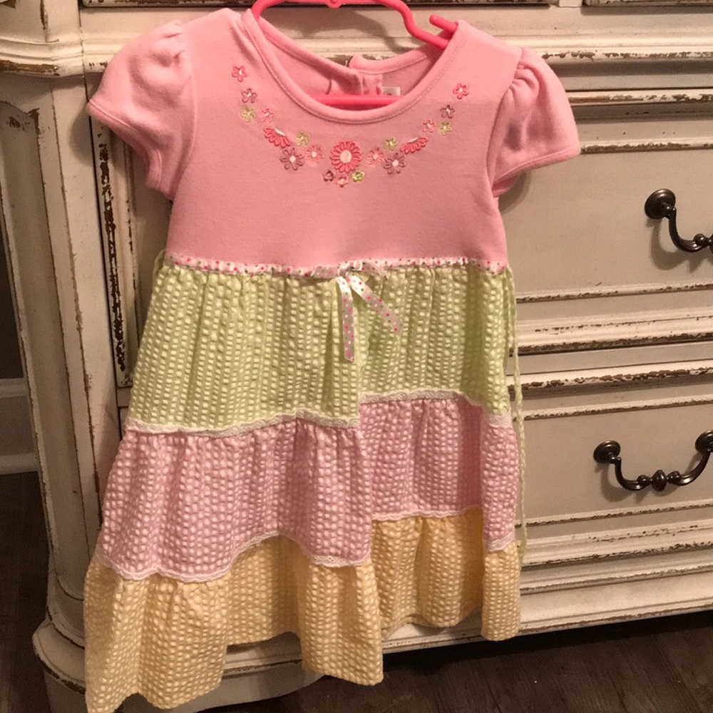 Pink seersucker dress